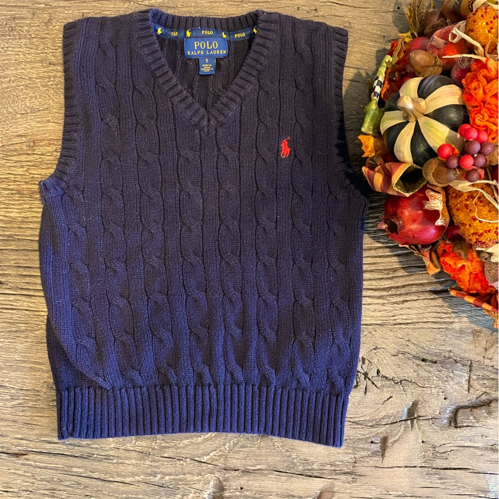 Ralph Lauren Cable Knit Cotton Sweater Vest / Size 5